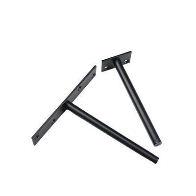 黒い木製の棚のブレーケット パターンとカスタマイズされた片側ブレーケットと構造