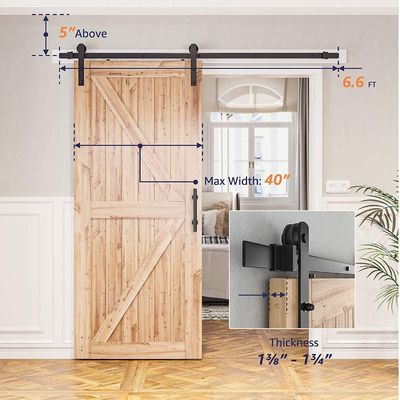 カスタマイズされたカラー 6.6 FT 工業用重用 堅固なスライディング 納屋ドア ハードウェアキット